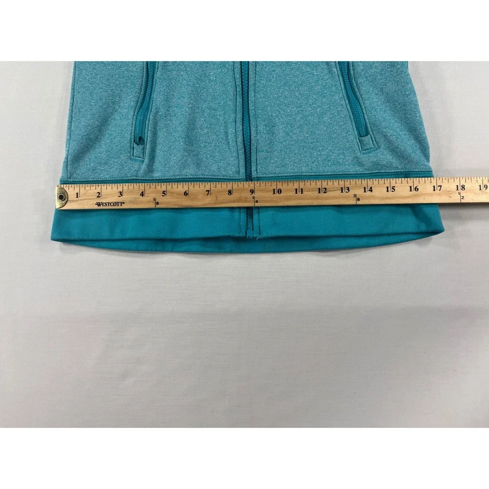The North Face Womens Teal Heather Full Zip Fleece Jacket Mock Neck Small S/P